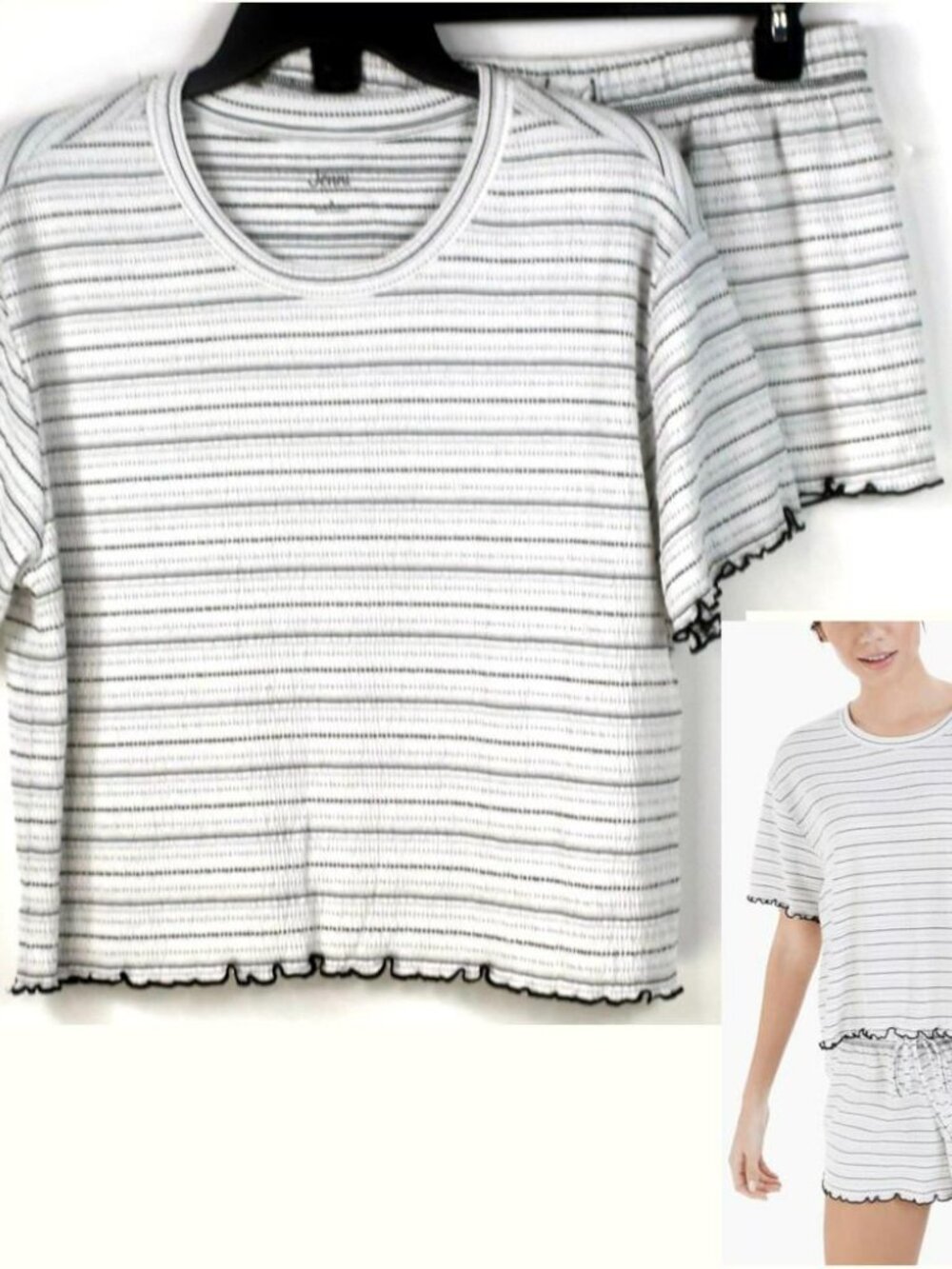 3 Set of Pajama top & Short Sets Size S - Picture 3 of 3